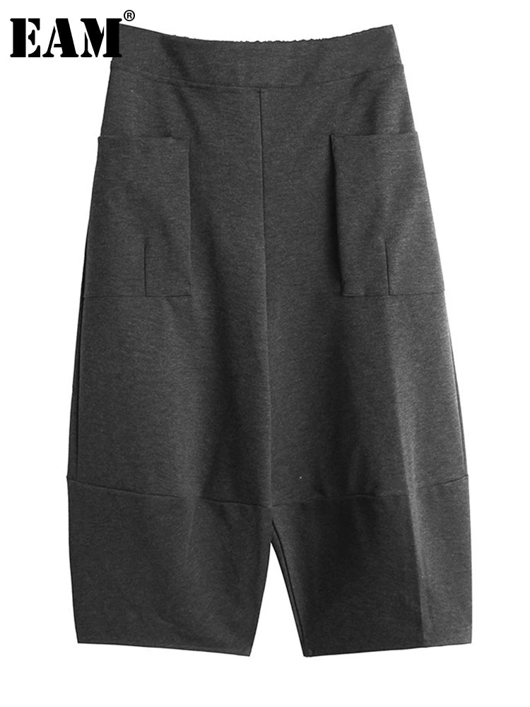 High Elastic Waist Brief Long Harem Trousers