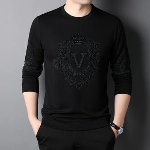 COODRONY Spring and Autumn Clothing New Men's Printed Sweater Casual Fashion Long Sleeve T-shirt Men's Round Neck Trend Top L005 - Virtuosity Wear