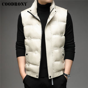 COODRONY White Duck Down Vest Men Clothing Winter New Arrival Parkas Warm Stand Collar Casual Outdoor Sleeveless Jackets Z8220 - Virtuosity Wear