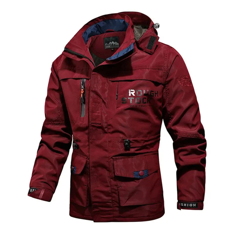 Detachable Hood Windproof outdoor Zipper Outdoor Multi-Pockets Men Sports Jacket cargo jackets Men Autumn Spring Mens Jacket