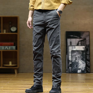 Denim Casual Pants Men  Cotton Trousers Men 2022 Straight Black Khaki Trousers For Men  Cloth Pants Men Spring Autumn - Virtuosity Wear