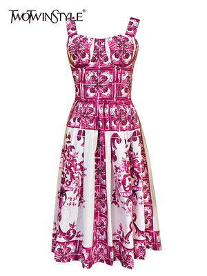 Square Collar Sleeveless High Waist Folds Mini Summer Dress - Virtuosity Wear