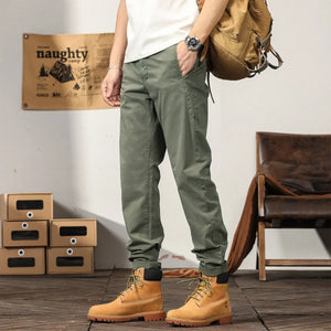 Straight Casual Pants Men Regular Khaki Red Pants For Men Trousers Overalls 100% Cotton Basic Thin Men Summer Clothing 2022 - Virtuosity Wear