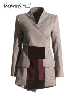 V Neck Long Sleeve Casual Irregular Blazer - Virtuosity Wear