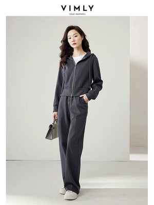 Full Zip Hoodie Wide Sweat Pants Two Piece Matching Set - Virtuosity Wear