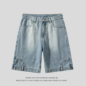 High Street Denim Short Retro Blue Jeans Summer New Men's Baggy Shorts Y2k Oversize Clothes Unisex Jeans - Virtuosity Wear