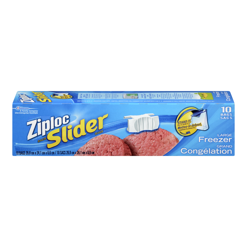 Ziploc Slider Bags, Freezer, Quart 34 Ea