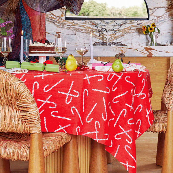 Candy Cane Christmas Tablecloth