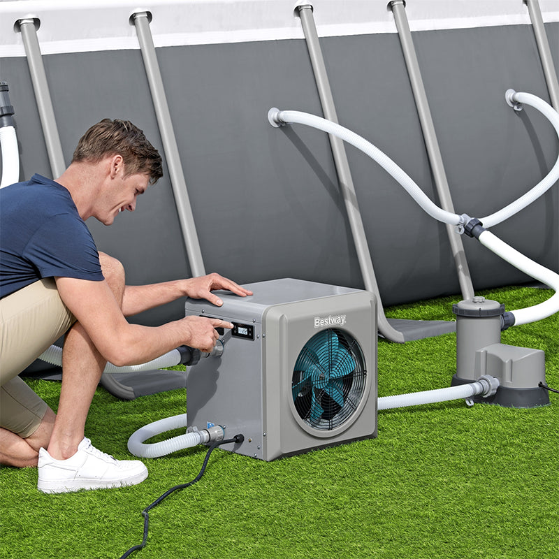 Bestway_pool_heater_man_installing