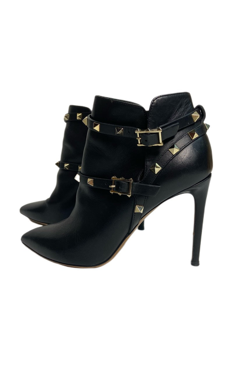 valentino black studded heels