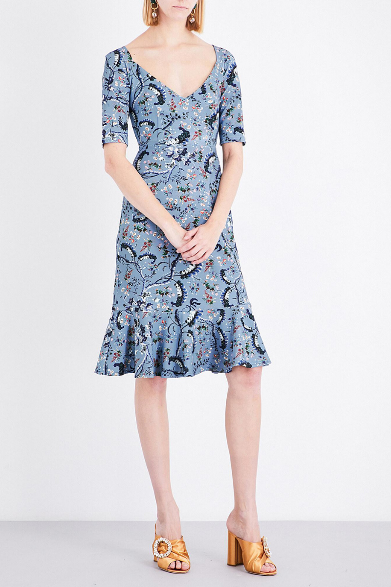 erdem blue floral dress