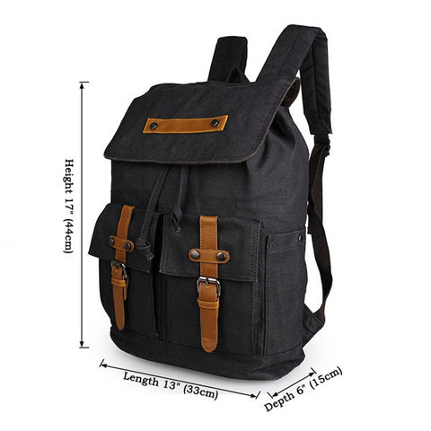 Beautiful Durable Canvas Rope Top Clousre Laptop Backpack Knapsack From ...