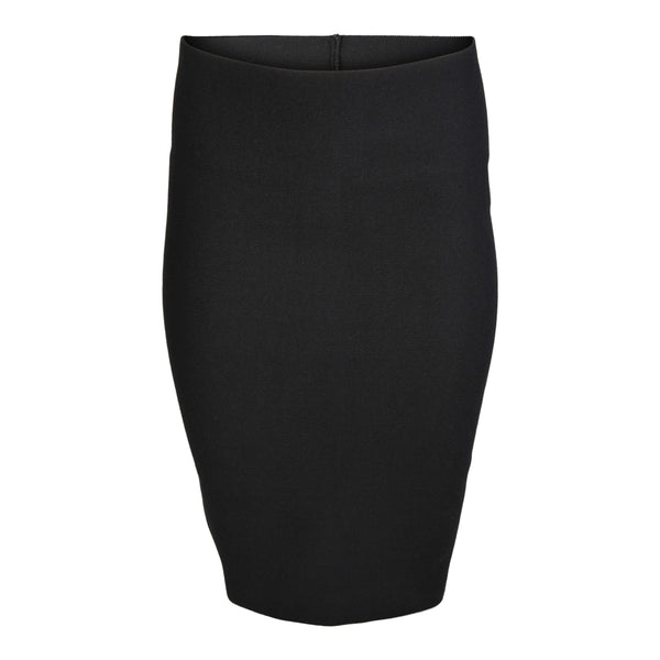 Mia Mod Sway Black Midi Lightweight Casual Jersey Skirt - PinkOrchidFashion