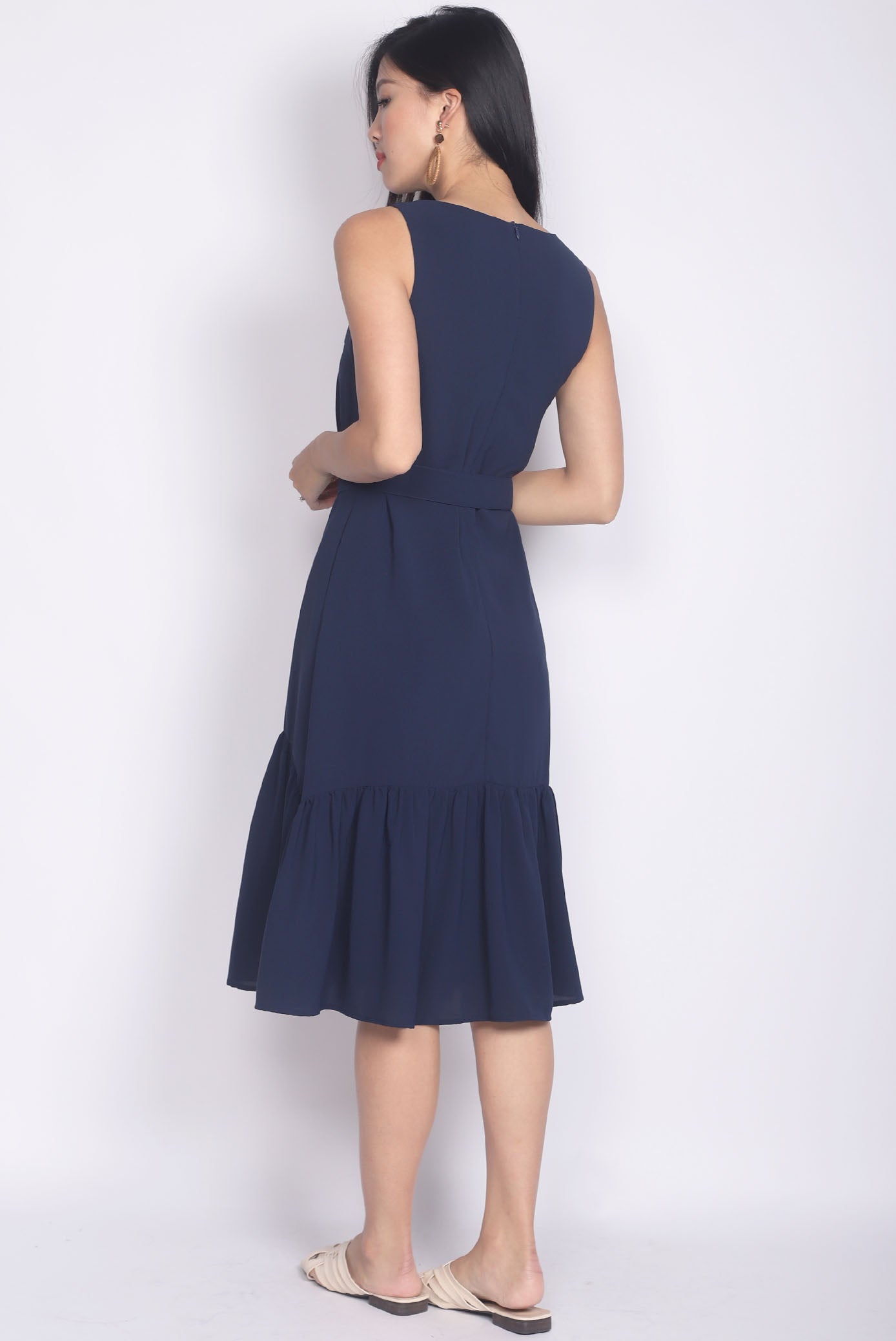 navy blue drop waist dress