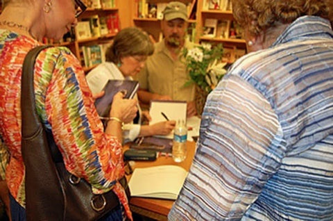 Donny Bailey Seagraves signing her children's middle-grade novel, Gone From These Woods at Borders Bookstore in Athens, Georgia. L-R: Donna Rhodes Griffin, Donny Bailey Seagraves, Lee Hartle, Margaret Johnston.