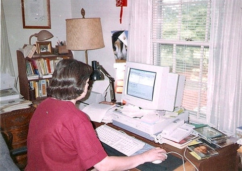 Author Donny Bailey Seagraves in her Winterville, GA home office in the 1990s