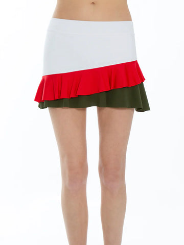 The Courtside Charm tennis skirt is colorful and modern.
