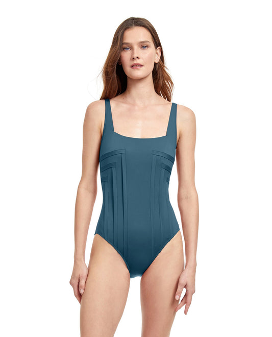 Gottex Classic Luna Full Coverage Square Neck Side Tie One Piece Swimsuit, One  Piece