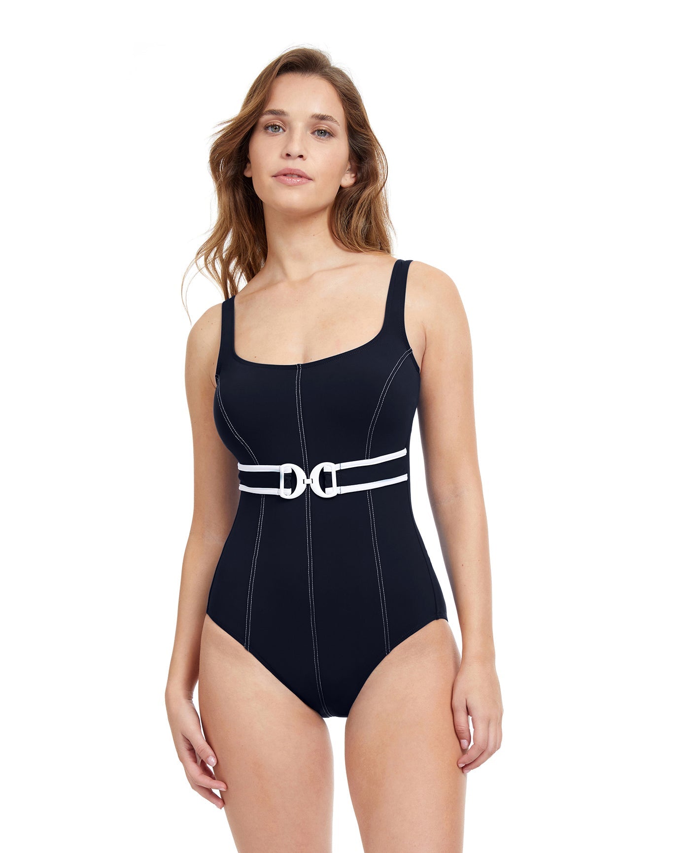 Profile by Gottex Line Up D-Cup Square Neck One Piece Swimsuit 