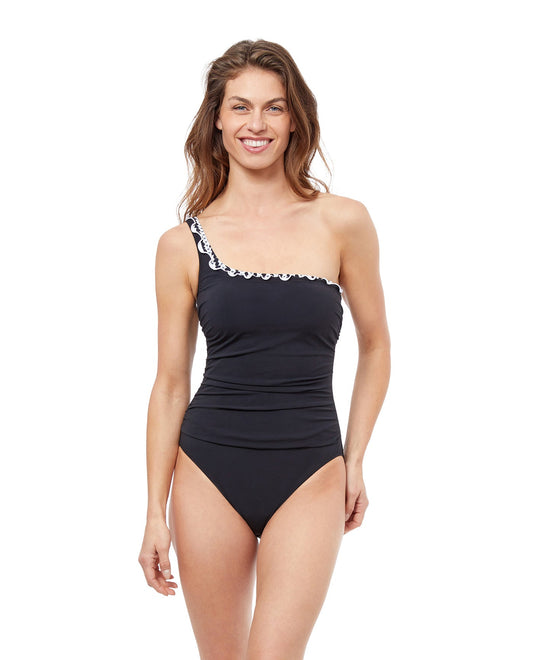 Profile by Gottex Summertime Bandeau Underwire Tummy Control One Piece Swim  Dress