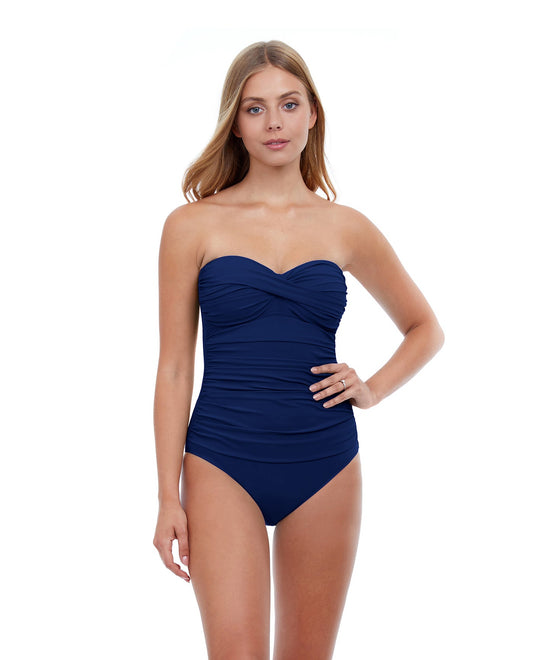 Profile by Gottex Ocean Blues V-Neck One Piece Swimsuit