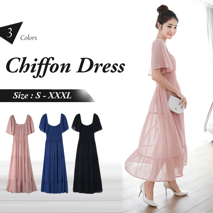 plain chiffon dress