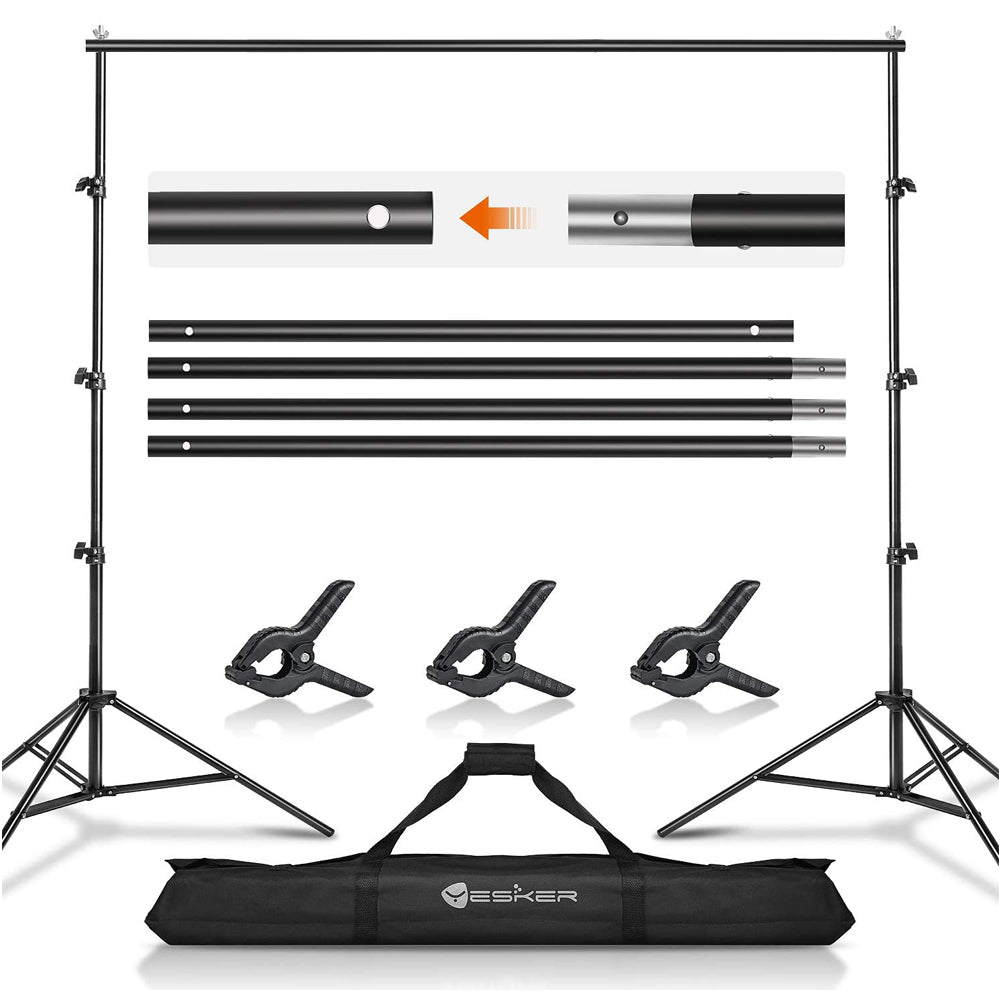 Yesker  x 10ft Background Stand Backdrop Kit Photo Video Studio  Adjustable Backdrop Stand for Photography Parties Wedding with Carrying Bag  <!-- Global site tag () - Google Ads: 10811949015 --> <script