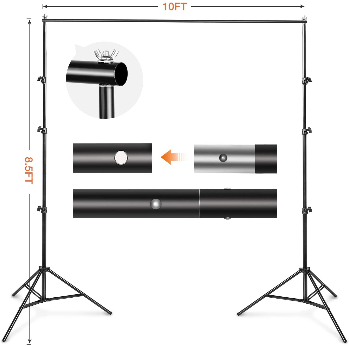 Yesker Video Studio  x 10ft Green Screen Backdrop Stand Kit with 6 x 9ft  Muslin Chromakey for Portrait, Product Photography and Video Shooting <!--  Global site tag () - Google Ads: