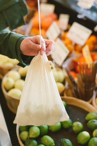 cotton mesh reusable produce bag