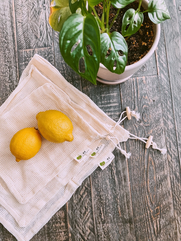 cotton mesh reusable produce bags