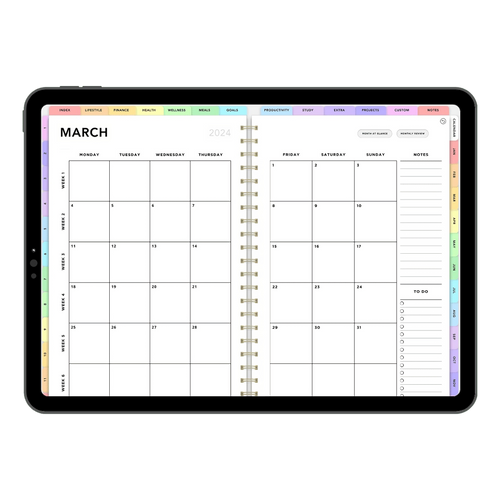 Rainbow color for the best digital planner