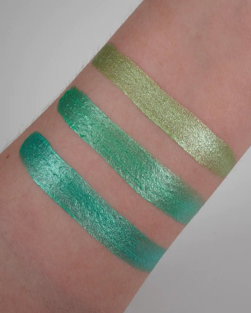 K METALLIC WET EYELINERS - PERIDOT - SPLIT LINER - GLISTEN COSMETICS