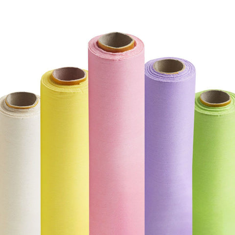 Colourful reels of compostable wrap