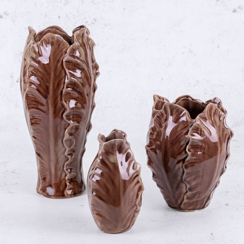 Lyndon Leaf Vase, Brown, 15.5x15.5x32.5cm