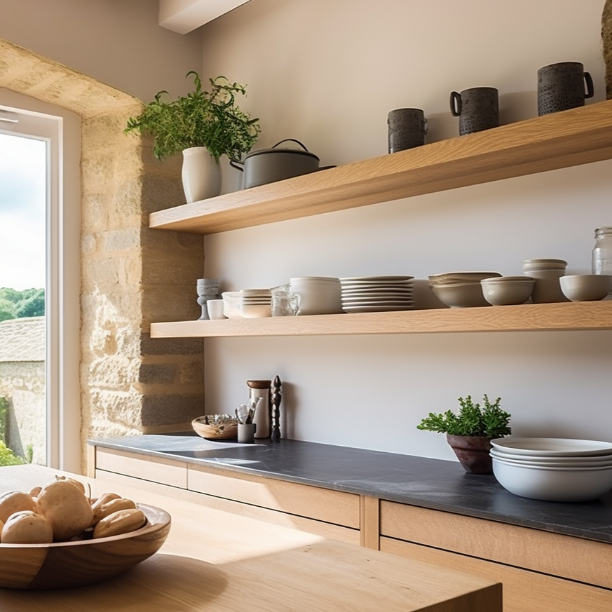 White Oak Floating Shelf