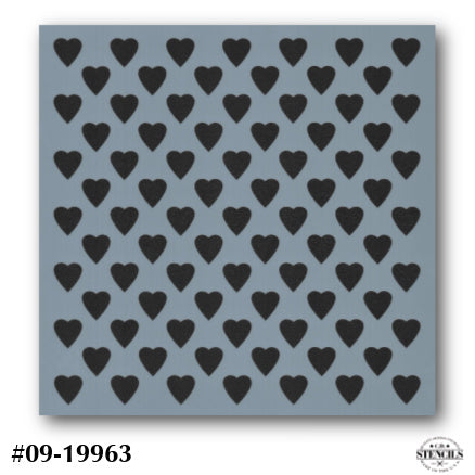 1/2" Heart Background Stencil