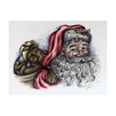 Santa's Ready (Pen and Ink) E-Pattern by Wendy Fahey