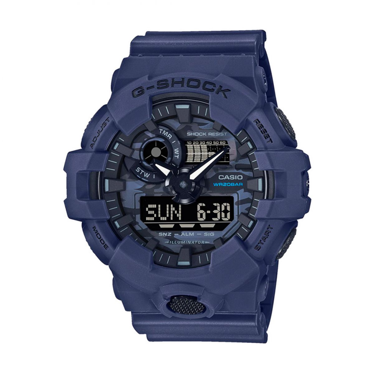 Casio G-Shock GA-700CA-2AER Horloge - Kunststof - Blauw - Ø 50 mm