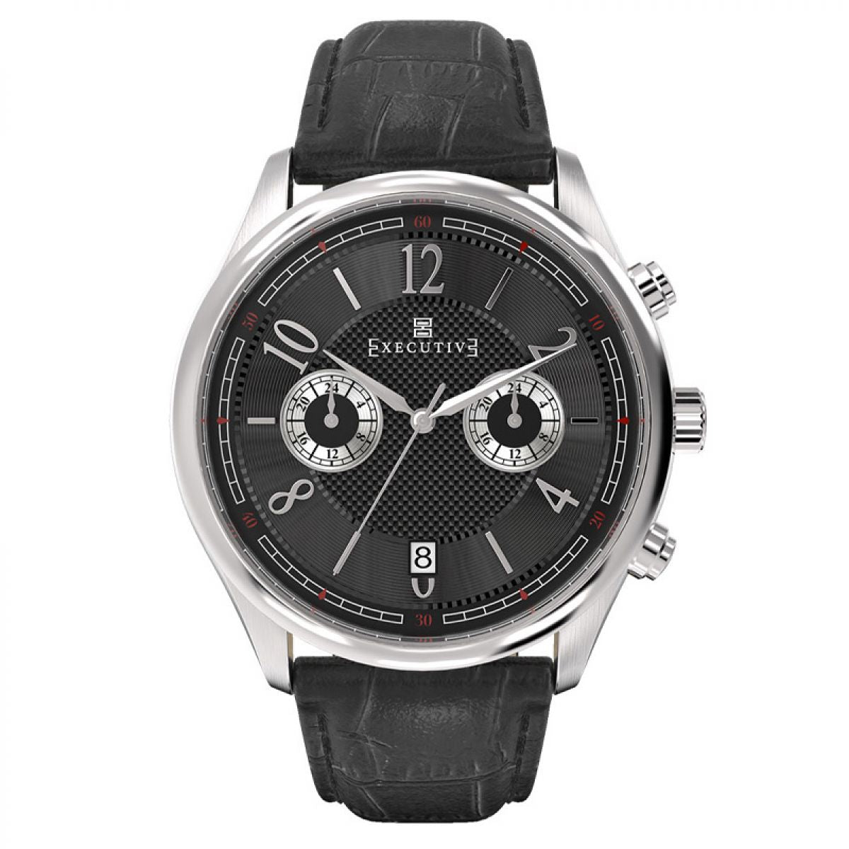 Executive Button Down Dual Time Staal 42mm | EX-1006-04