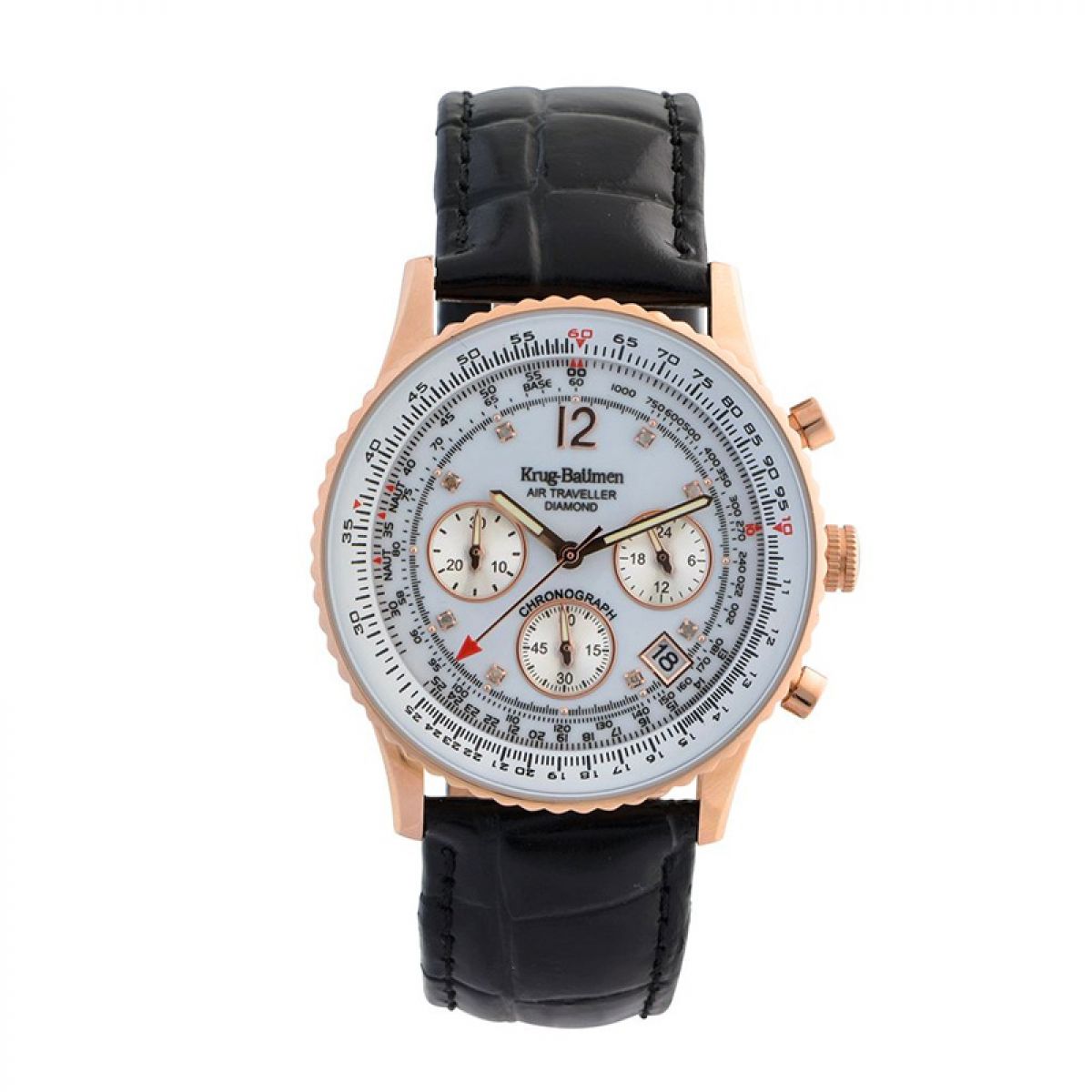 Krug Baumen 400702DS Air Traveller Diamond Heren Horloge 40mm