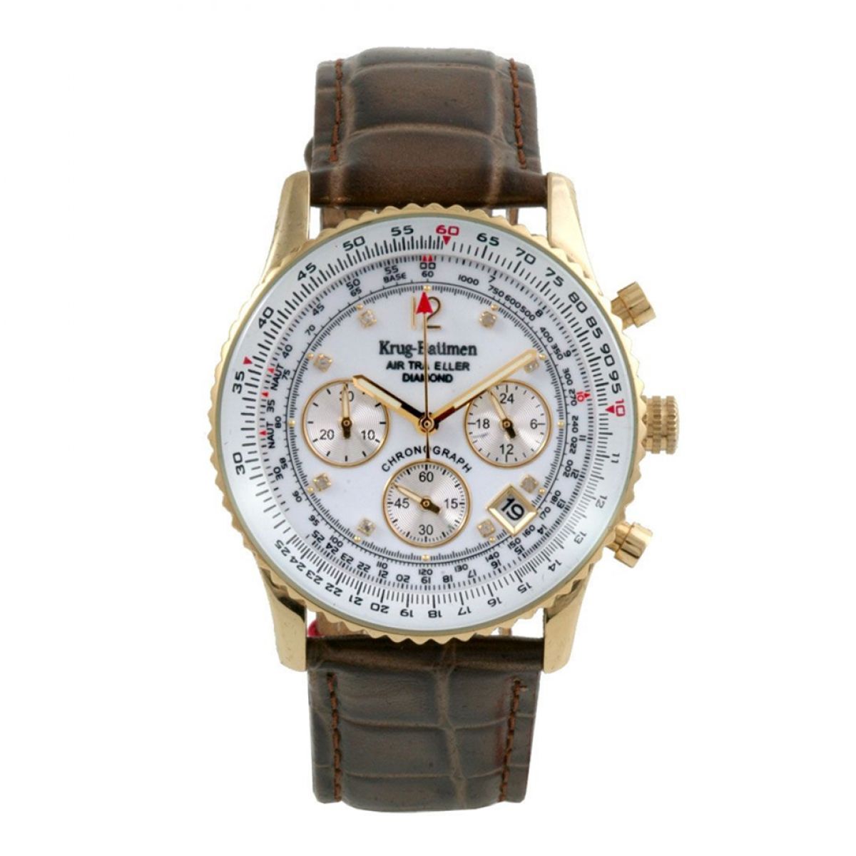 Krug Baumen Air Traveller Diamond 400201DS Heren Horloge 40mm 3 ATM