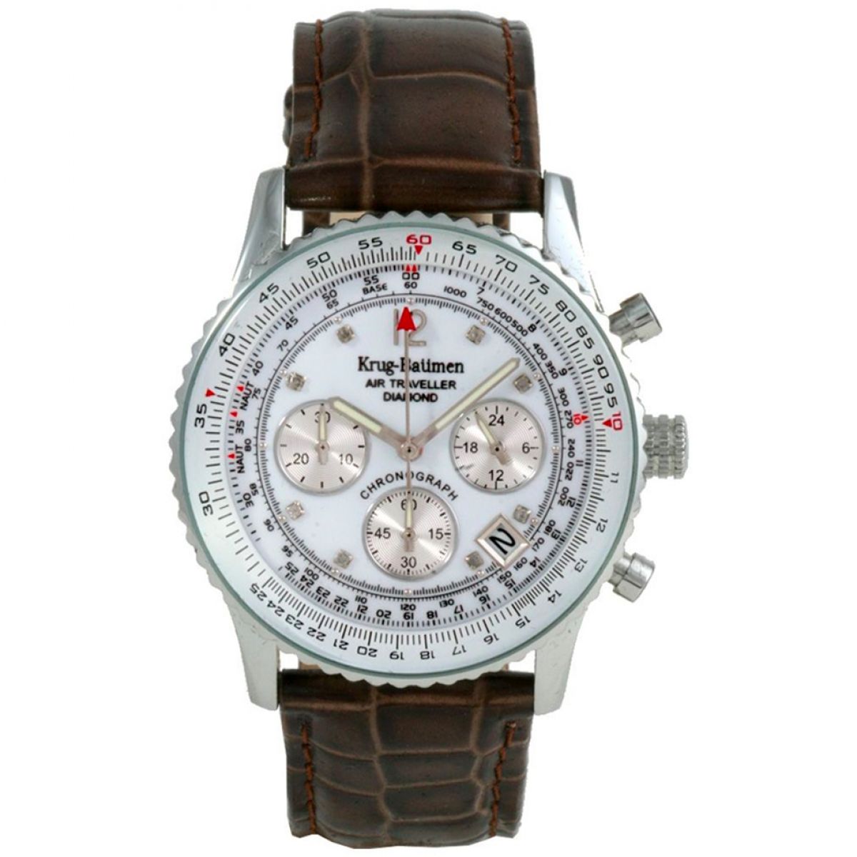 Krug Baumen Air Traveller Diamond 400501DS Heren Horloge 40mm 3 ATM