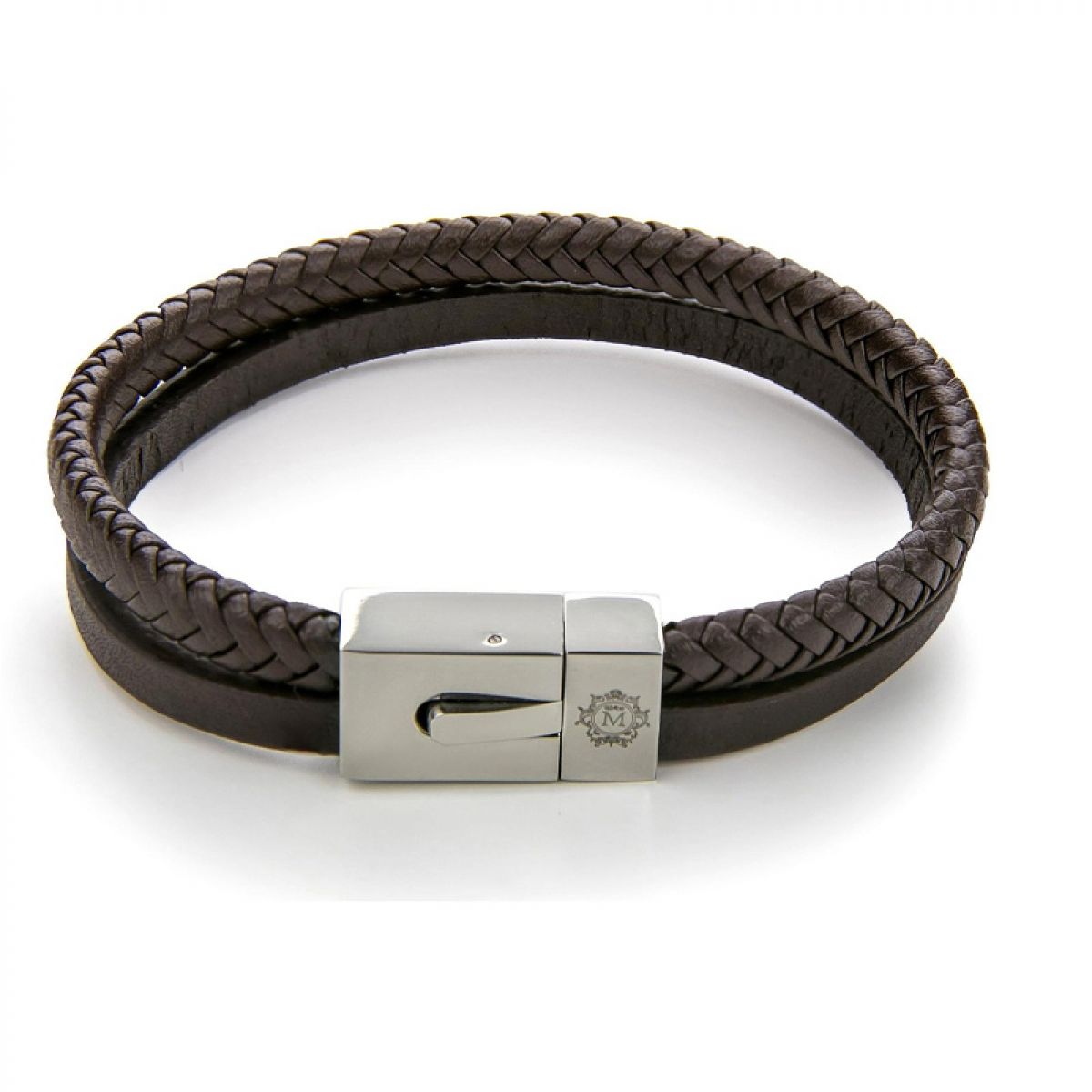 Monomen Men&apos;s Genuine Nappa Leather Bracelet MM10822SO