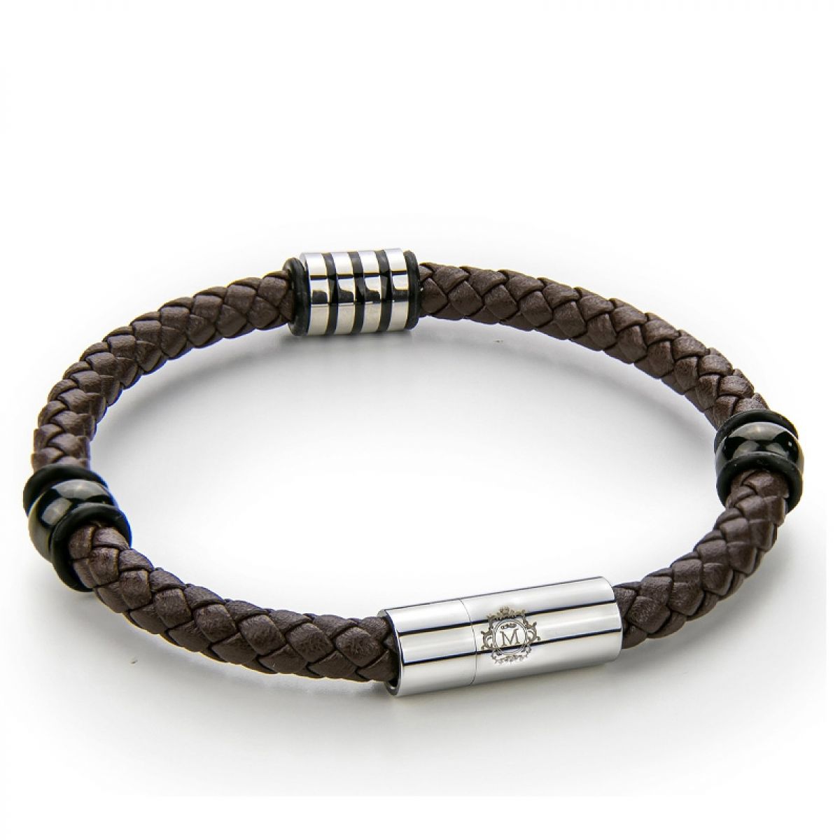 Monomen Men&apos;s Genuine Nappa Leather Bracelet MM10828SO