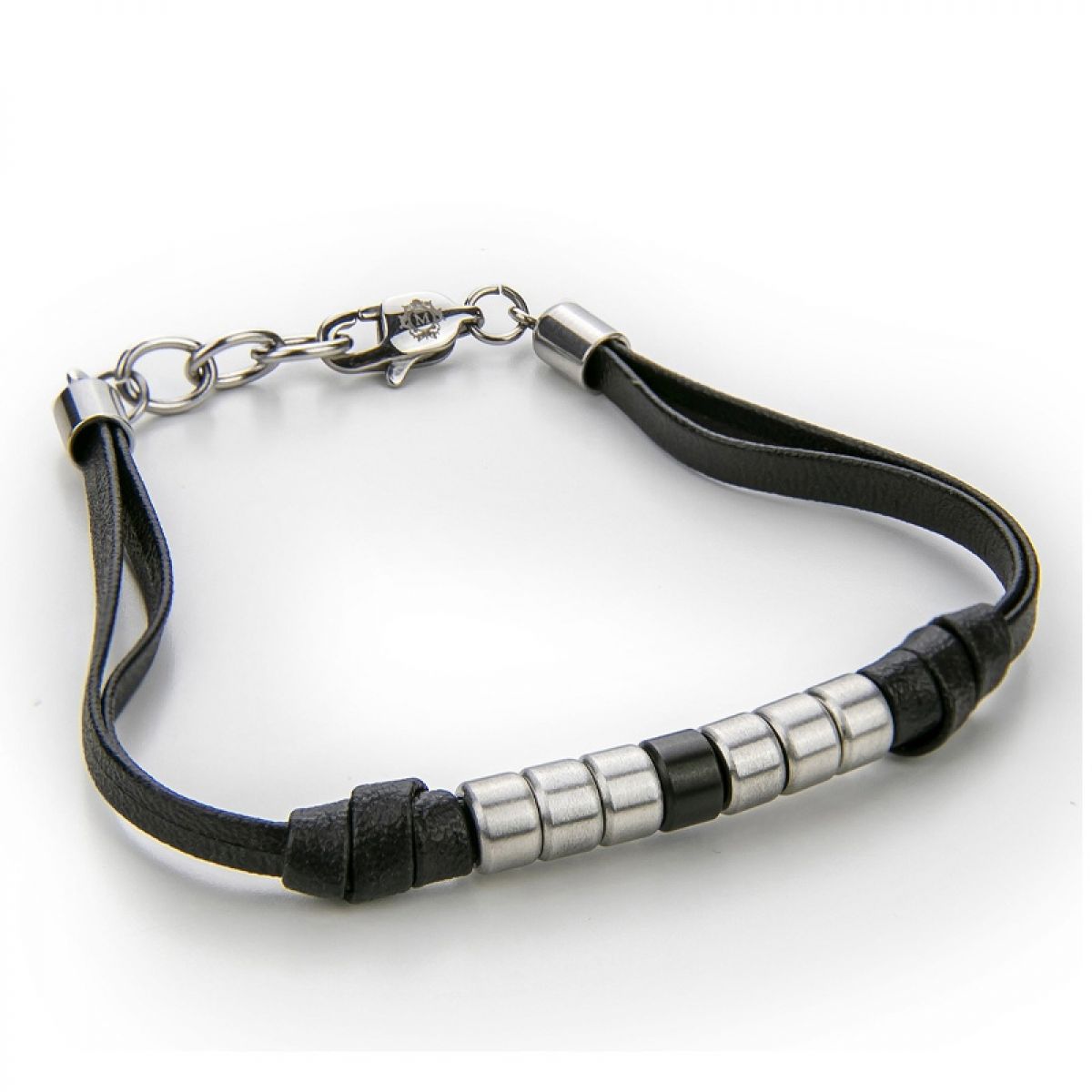 Monomen Men&apos;s Genuine Leather Bracelet MM10829SB