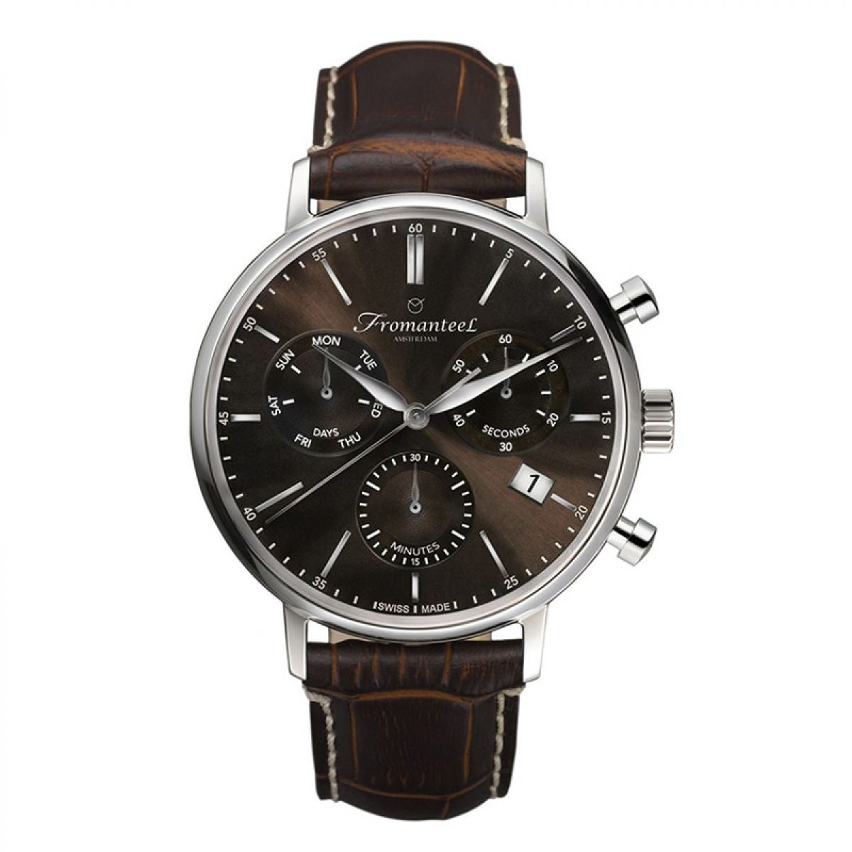 Fromanteel GS-1204-009 Generations Chrono Brown Horloge 42mm - Dark Brown Strap
