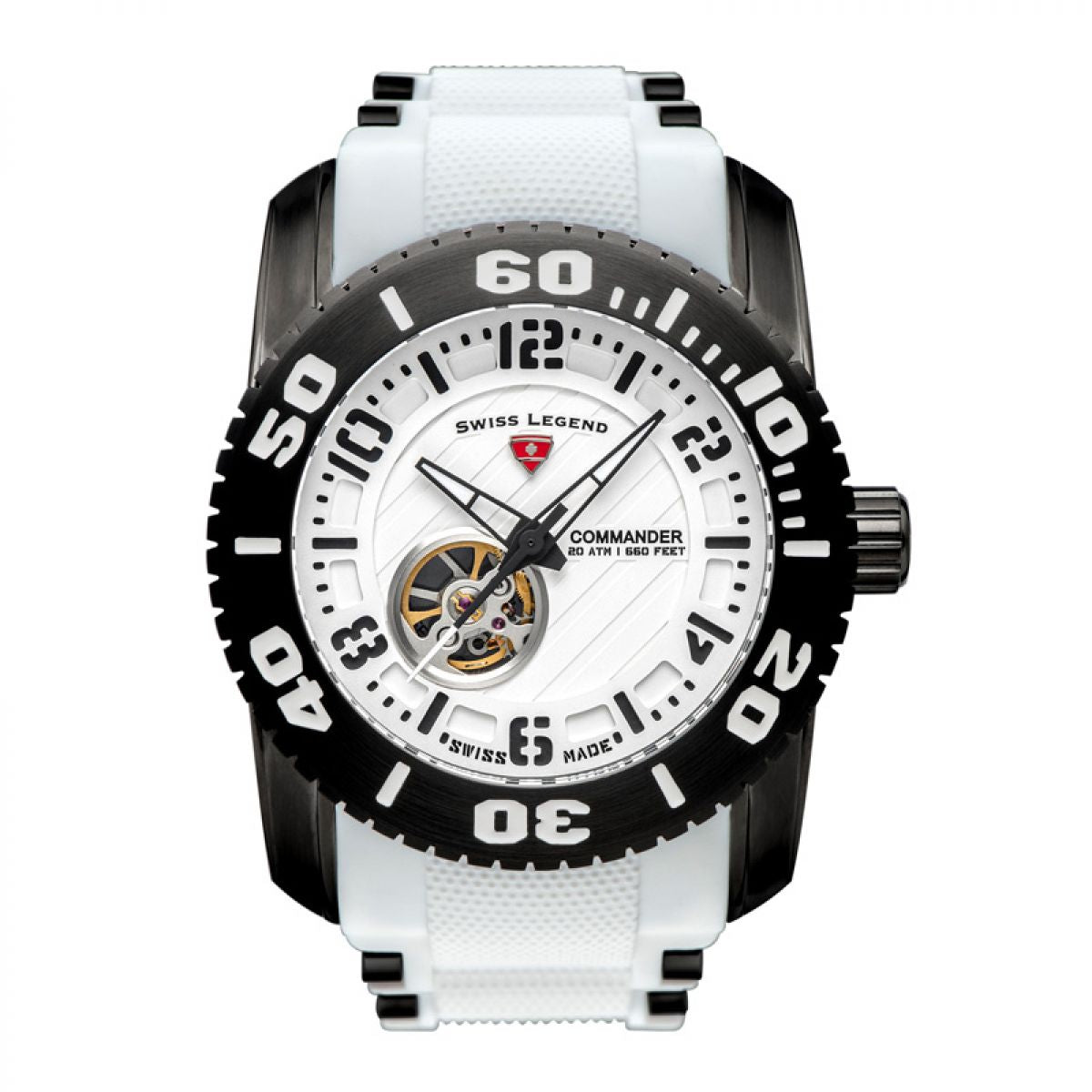 Swiss Legend Commander-IT10 Automatic SL-10069A-BB-02-WHT 50mm 20 ATM