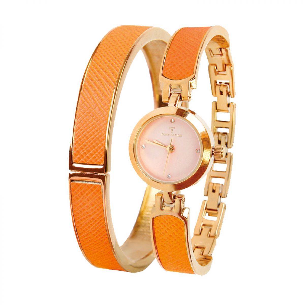 Temptation Set Horloge en Armband Oranje TEA-2016-09