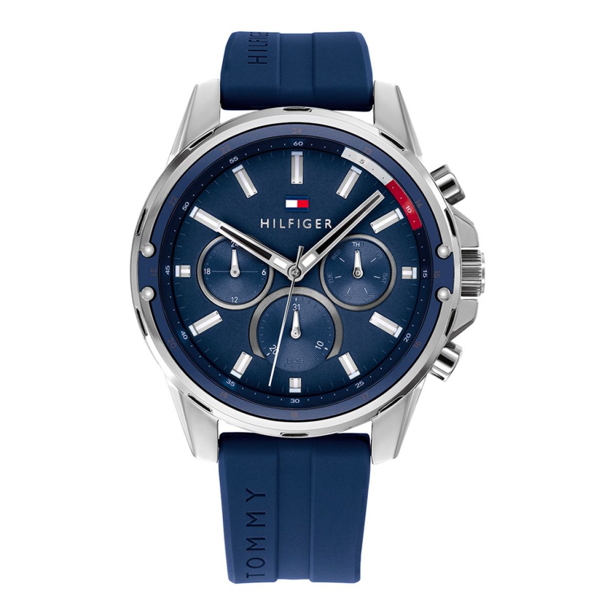 Tommy Hilfiger - 1791791 - Horloge - Mannen - Blauw- Rubber - Ø 45 mm