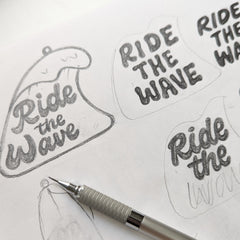 Ride the Wave Keychain Sketch Chie Tamada